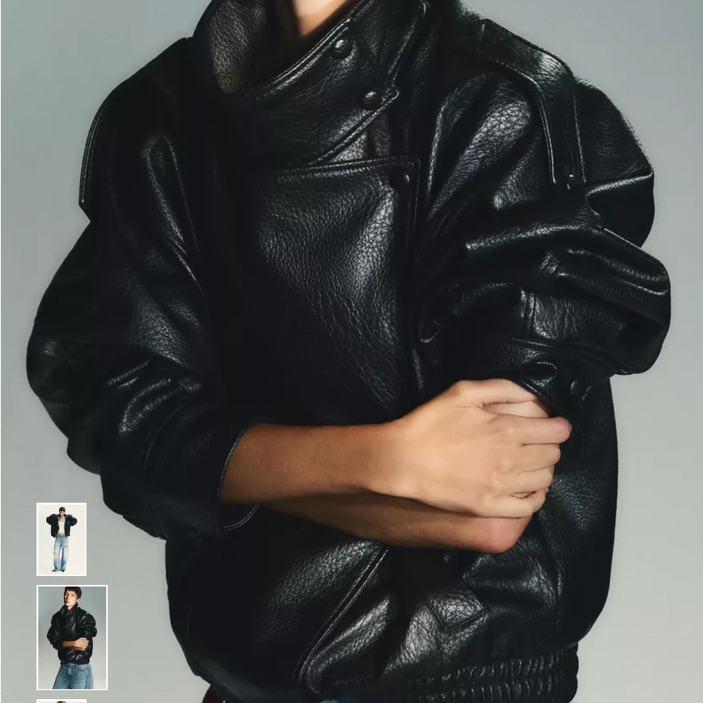 Women’s Black Leather Jacket Zara